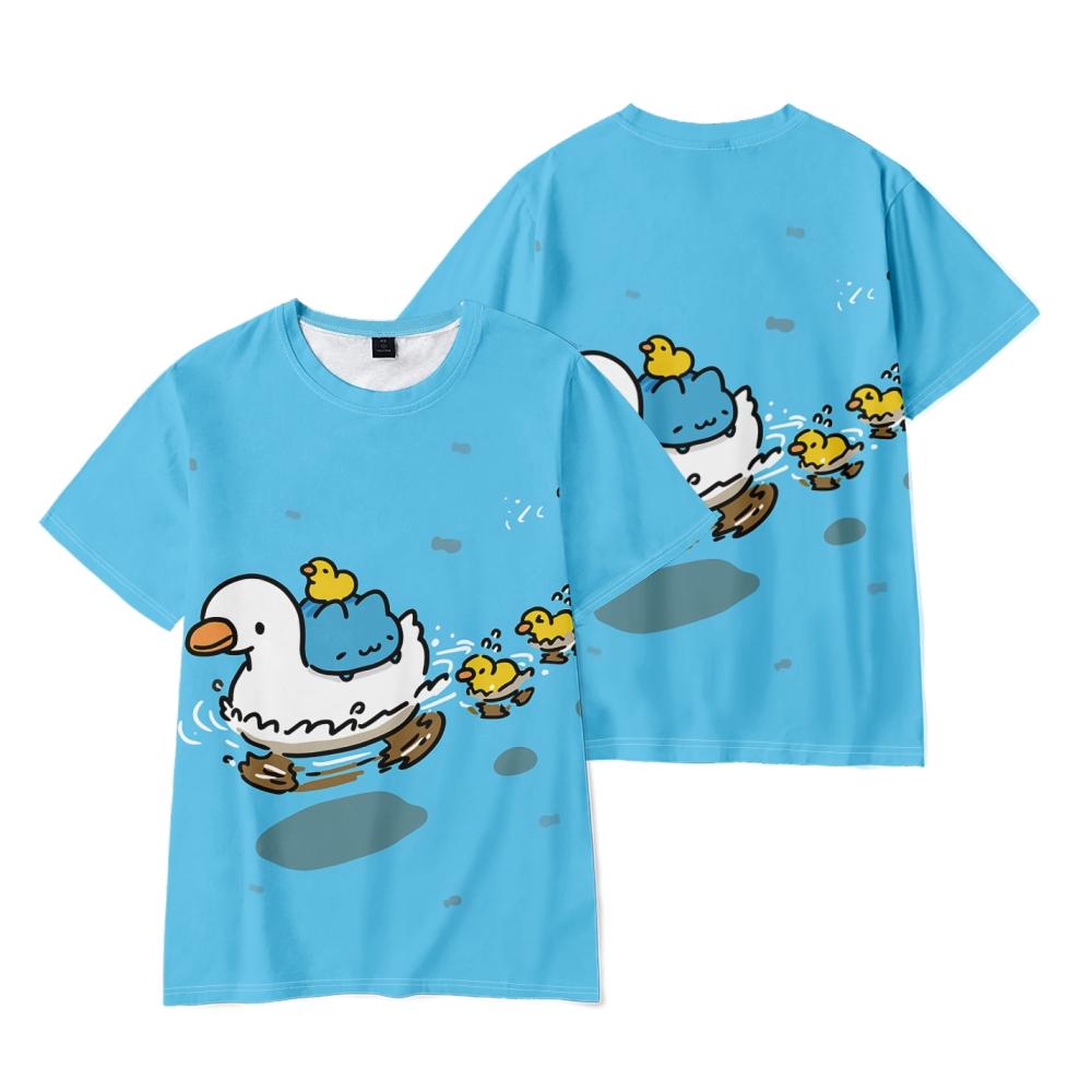 Bugcat Capoo Cartoon Women Men's T-shirts Anime Printed O-Neck Oversized Short Sleeves Fashion Mens Clothing Streetwear