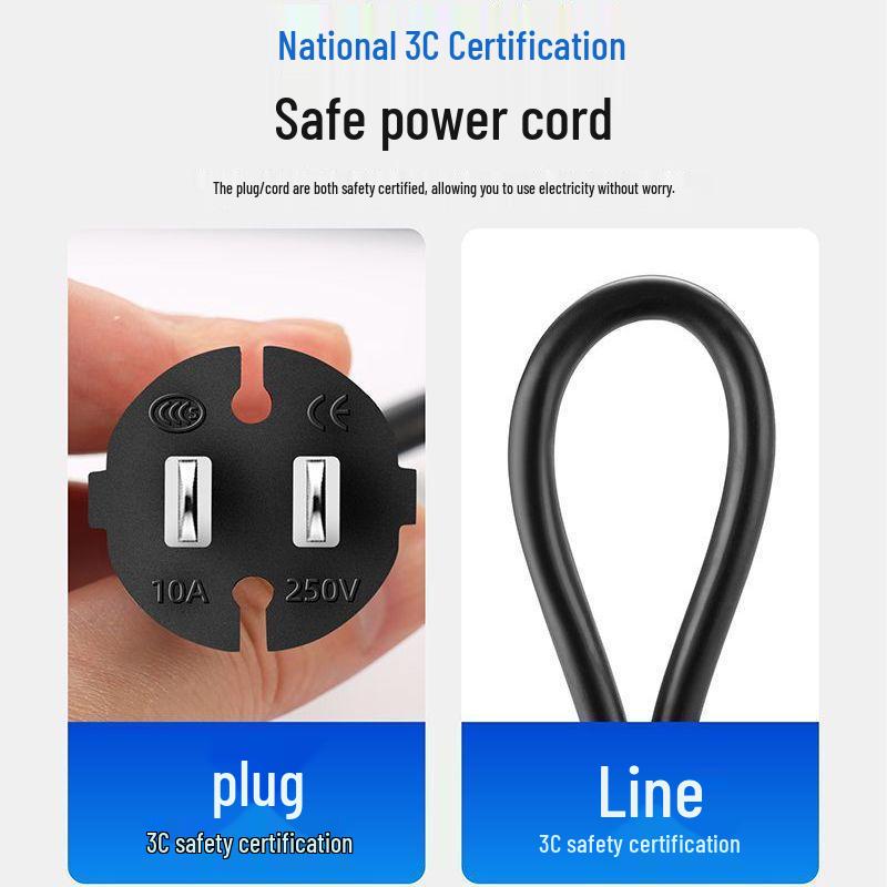 Two-Pin Power Cord Plug, 2-Core, 1.0/1.5mm², Two-Hole Bare Wire