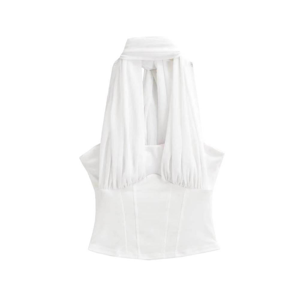 Новое поступление Весна 2026: Сексуальный сетчатый кроп-топ с вырезом на шее для женщин