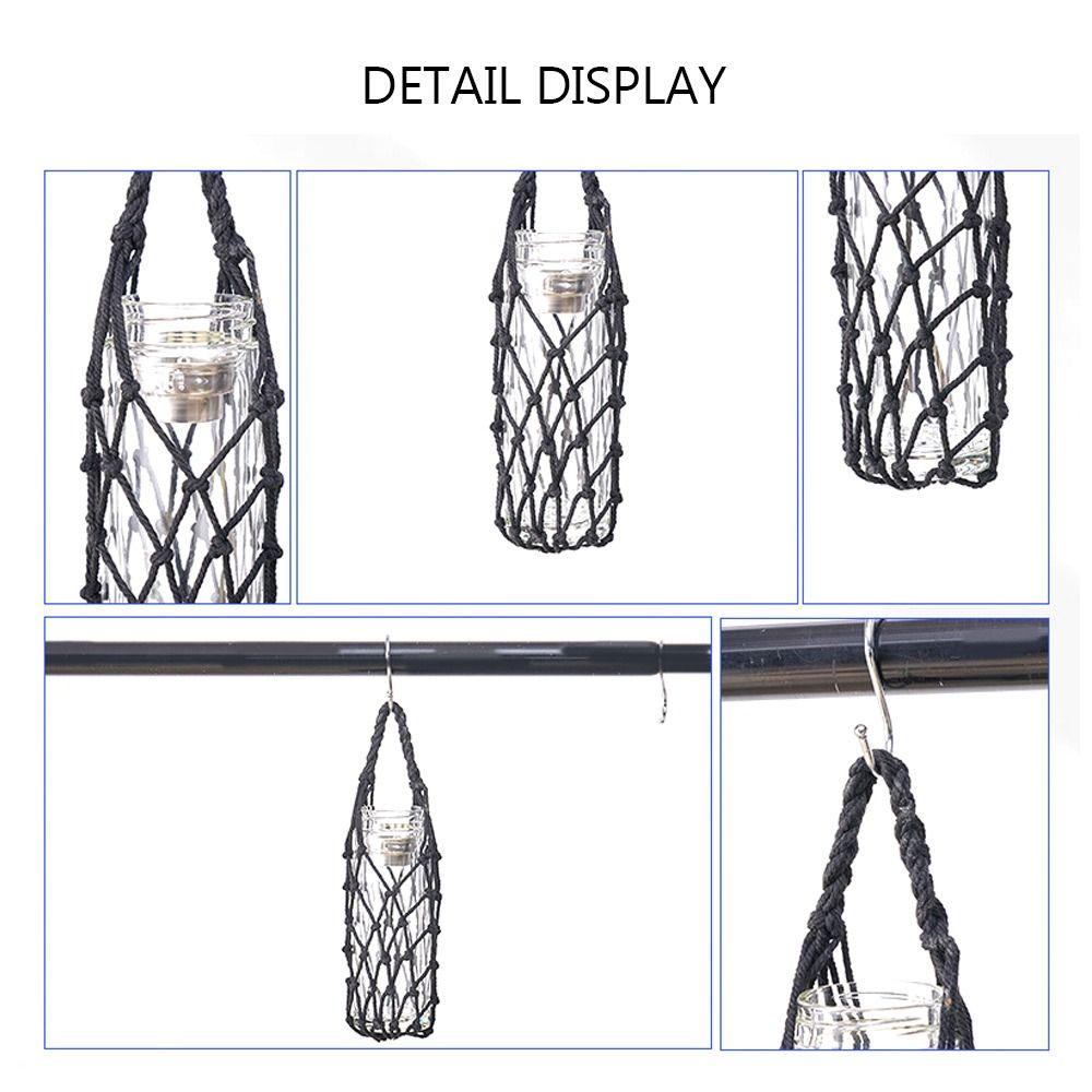 Ручной вязки чехол для бутылки с водой, вязаный рукав для чашки, полезная сетчатая сумка для чашки для воды для спортивных походных аксессуаров