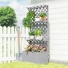 52L Wooden Planter, with Trellis and Shelves - Grey