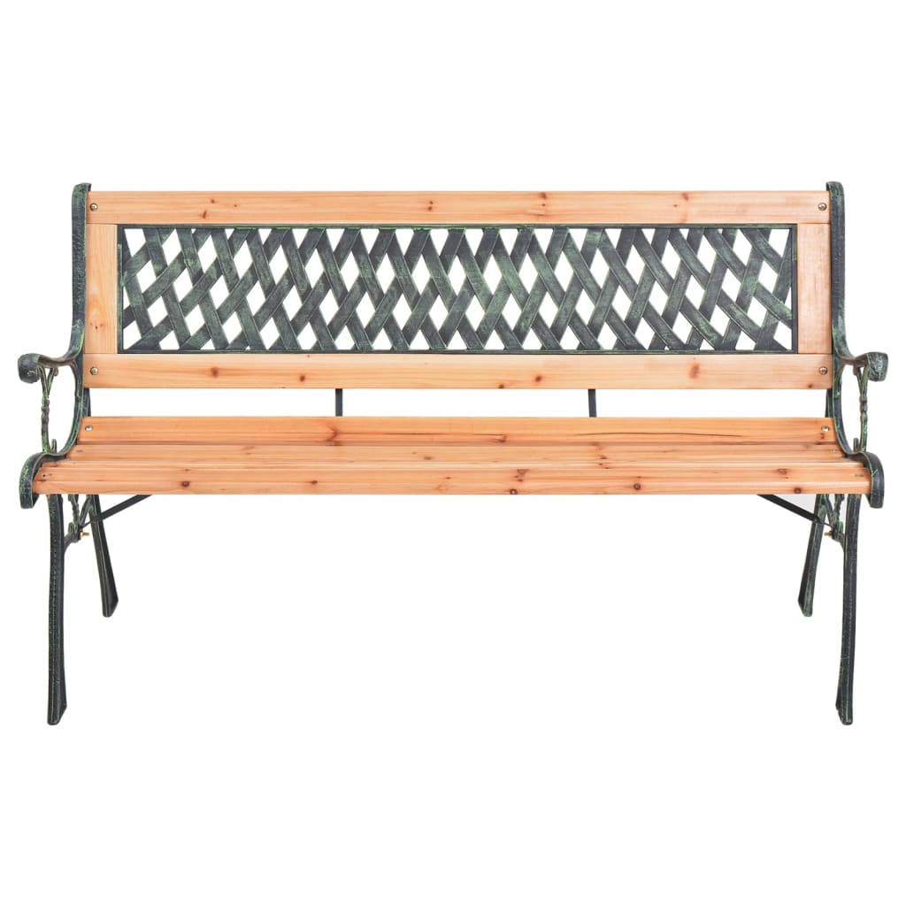 Vidaxl Ławka Ogrodowa, 116 Cm, Żeliwo I Lite Drewno Jodłowe