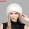 JERYAFUR Женская зимняя шапка из искусственного меха, элегантный декор из бусин, теплая роскошная женская шапка-ушанка для холодной погоды
