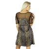 Bimba Женское короткое атласное платье с сетчатыми рукавами Shift Chik Dress