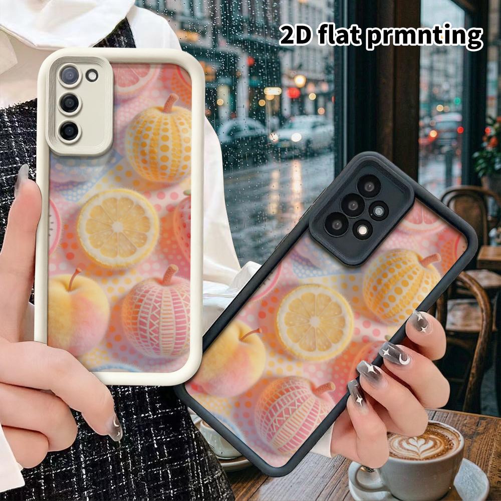Phone Case: 2D flat, suitable for Samsung Galaxy A34 A35 M05 M06 S20 S22 S21 FE Plus 5G protective case, macaron fruits, perfect Christmas and Hallowe