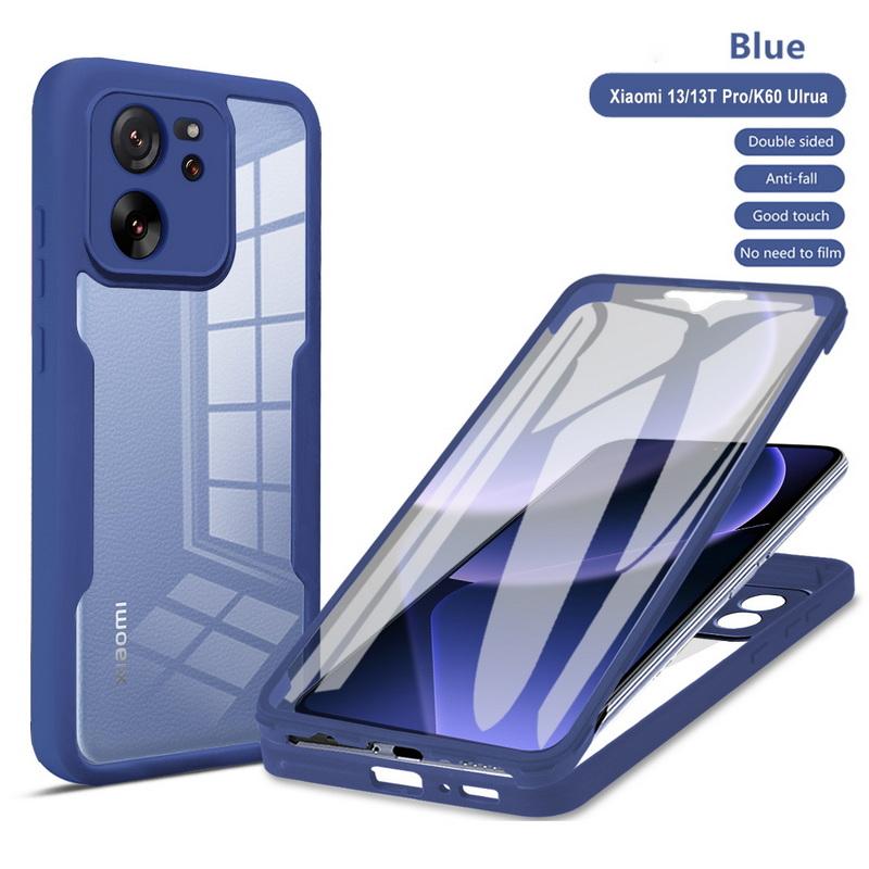 13t 14t For Xiaomi Pro 12t Poco X7 X6 X5 Redmi 14c Note 14 Pro 13 12 11 10 Clear Shockproof Silicone 360 Full Protect Tempered Film Case Cover