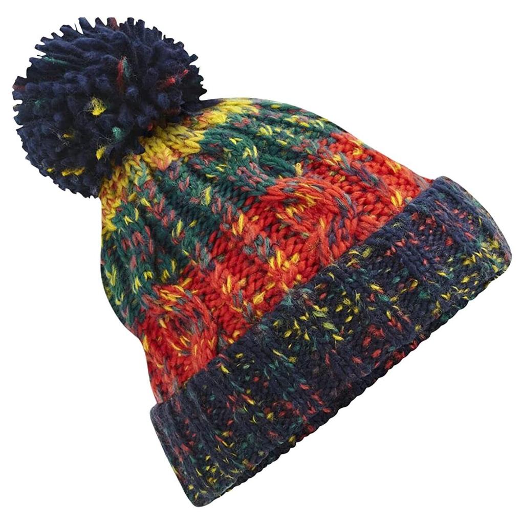 Womens/Ladies Corkscrew Pom Pom Beanie