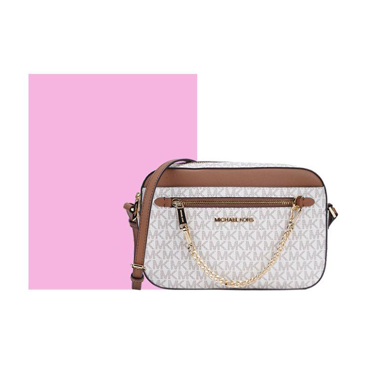 Michael Kors Mk Jet Set Сумка-кроссбоди с монограммным логотипом и цепочкой Женская сумка на плечо Ванильная 35S1GTTC9B-VANILLA