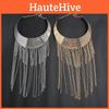 Multi Retro Fashionable Layer Tassel Design Women Metal Necklace For Sweaters