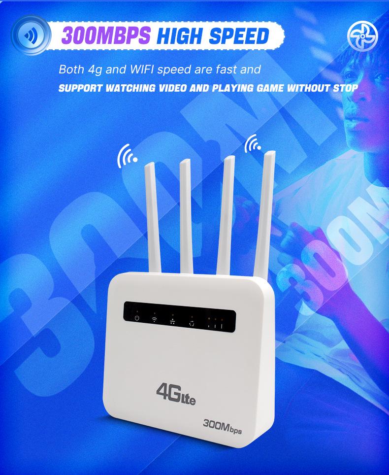 4G LTE WiFi 6 CPE Router with Dual Network Ports and SIM Card Slot
