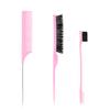 Professional Makeup And Hairdressing Three Piece Set, Double Ended Eyebrow Brush, Pointed Tail Comb, Brushed Fluffy Styling Comb Brush