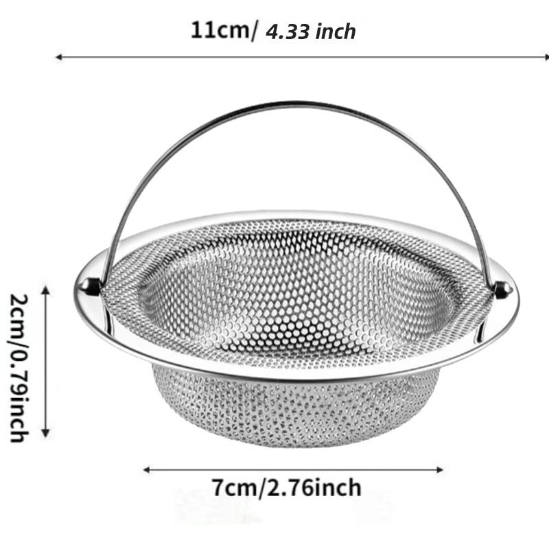Фильтр для кухонной мойки из нержавеющей стали для мусора, остатков пищи, улавливатель волос, сетчатые фильтры для канализации, фильтр-сифон для сливного отверстия в ванной