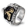 Мужское кольцо-череп из титановой стали, кольцо в стиле панк, мужские аксессуары