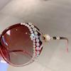 Luxury Brand Non-Polarized Sunglasses Women Sunglasses Protection Fashion Sunglasses with Rhinestone Sun Glasses Female Glass