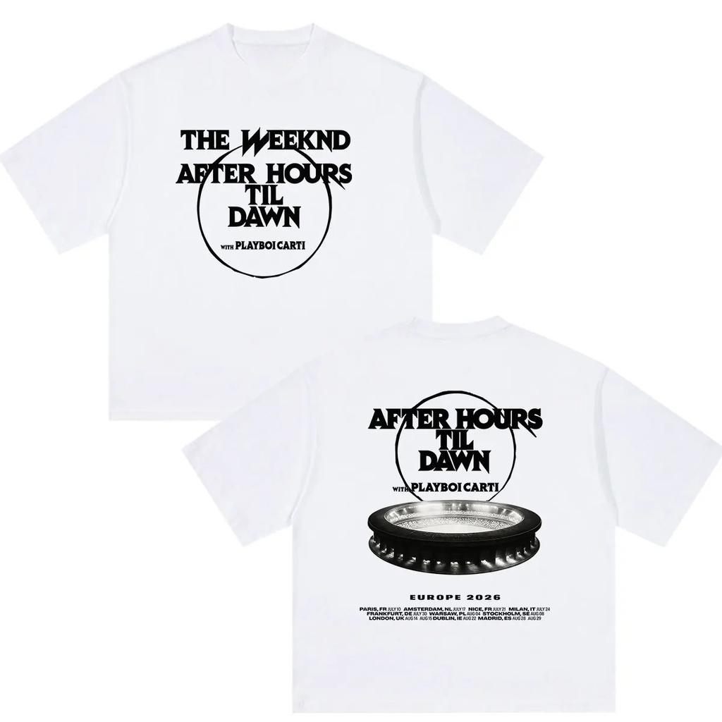 Hip Hop Fashion Cotton Short Sleeve TShirt The Weeknd After Hour Til Dawn Tour T Shirts Vintage ONeck Clothing Tees YK