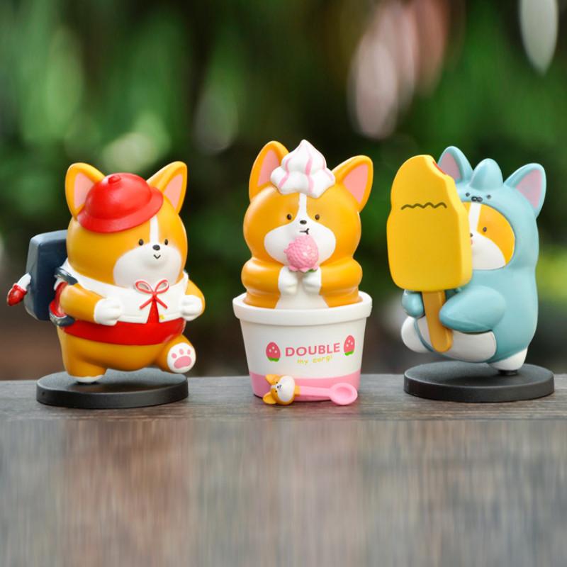 Очаровательная модель Шиба-ину Корги Милое ПВХ Украшение Идеально Для Автомобиля И Домашних Пространств