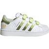 Adidas Originals Superstar 2 Comfortable Versatile Durable Low-Top Kids Skate Shoes Kids Sneakers White Green JS2474