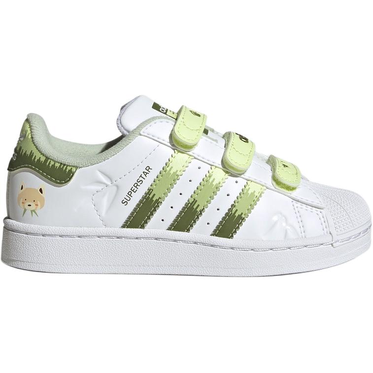 Adidas Originals Superstar 2 Comfortable Versatile Durable Low-Top Kids Skate Shoes Kids Sneakers White Green JS2474