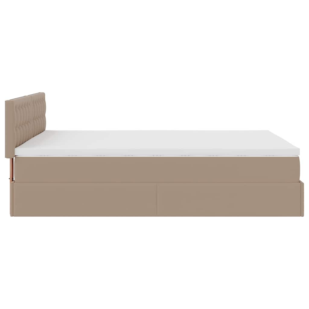 Ottoman Bed with Mattresses & LEDs Cappuccino Brown 140x200 cm