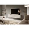 Meuble TV - VELDIO - 140 cm blanc avec façade fraisée