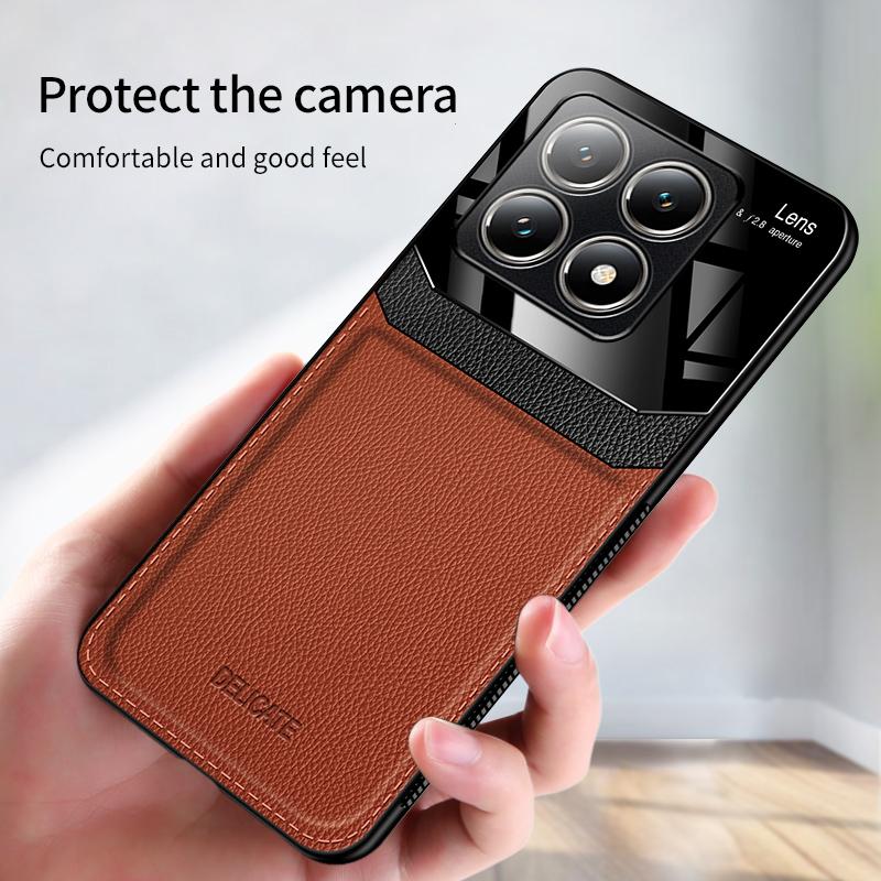 EUCAGR Чехол из акриловой ПУ-кожи для Xiaomi 14T 14TPro Защита камеры Задняя крышка телефона для Xiaomi 15 Ultra 15S Pro Рамка Coque