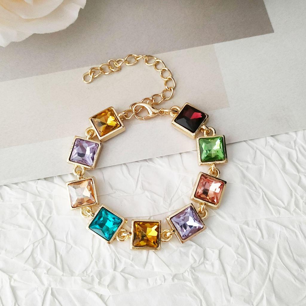 Spring/Summer Colorful Diamond Choker - Women's High-End, Versatile Design Clavicle Necklace