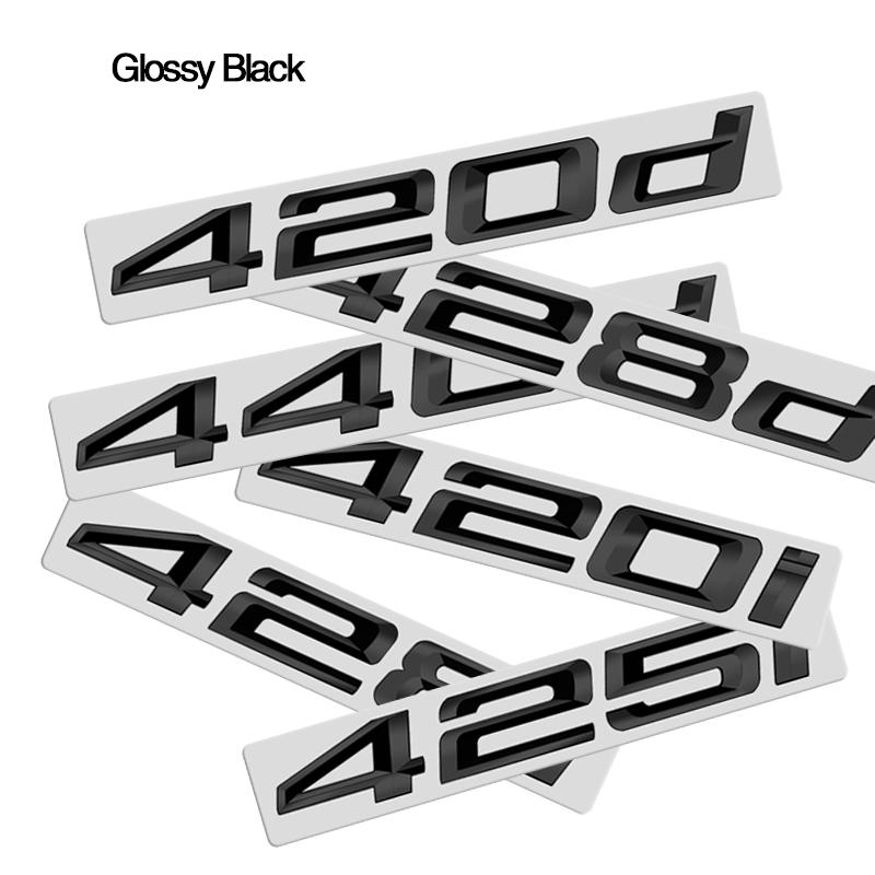 ABS Emblem Glossy Black Car Sticker Badge Decal Body Trunk Decor for BMW 418d 420d 430d 435d 418i 420i 428i 430i 435i 440i BE7