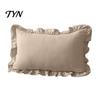 Modern Minimalist Cushion Covers Ruffle Throw Pillow Cover, Cotton Plaid Case with Frill Edge, 18x18 Living Room Home Accessories Inch 20x12