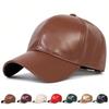 Унисекс Кепки-бейсболки из ПУ кожи однотонные со световой панелью, регулируемые, повседневные, для весны и осени, уличная солнцезащитная шляпа