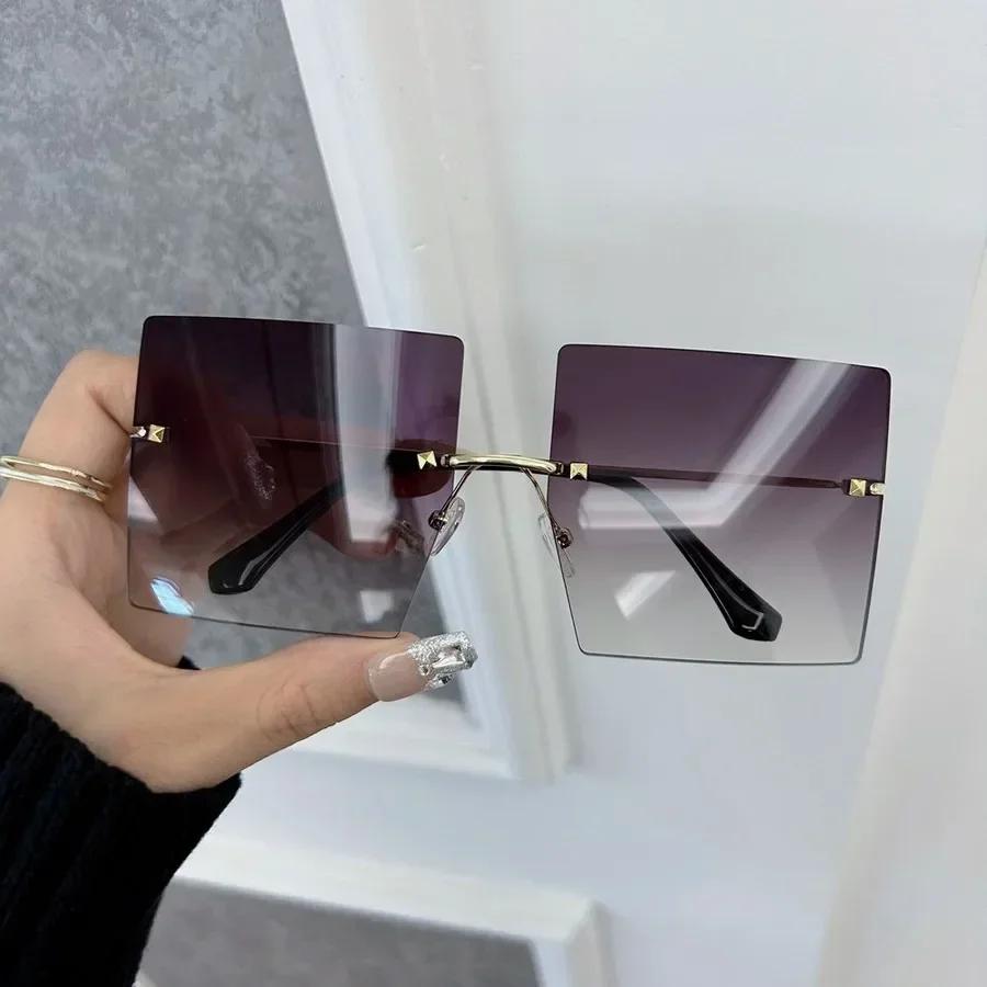 Личность Квадратные Солнцезащитные очки Женские Мужские Безободковые Солнцезащитные очки Женские Мужские Дизайнерский Бренд Классические Дорожные Для улицы