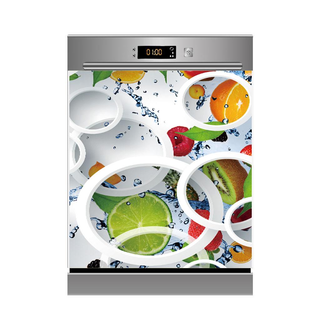 Наклейка для украшения посудомоечной машины «сделай сам», кухонные обои, виниловая наклейка на стену, настенная наклейка с фруктами и цветами для домашнего декора