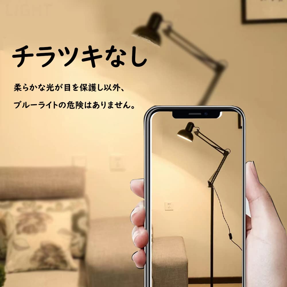 Makilight LED Floor Lamp, 12W, Arm-Mounted, 3-Color Temperature Setting, Stepless Dimming, Includes LED Bulb, Floor Stand, Ambient Lighting, Retro