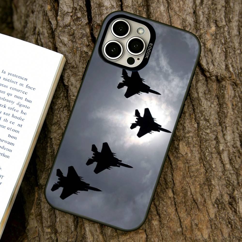 Fighter jets take off Phone Case For iPhone 17,16,15,14,13,12,11 Plus,Pro Max,XS,Colorful Silver Black Cover