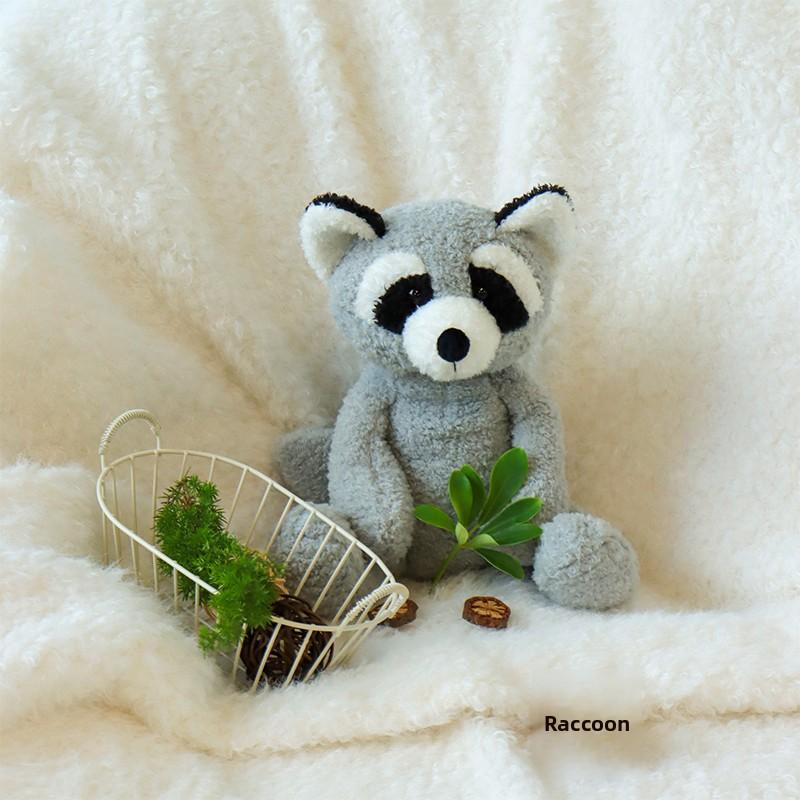 Ultra Soft Cartoon Raccoon Plu Toy Baby Girl S Doll Apricot Lamb Brand Stuffed Bear Doll for All Ages PP Cotton Fill
