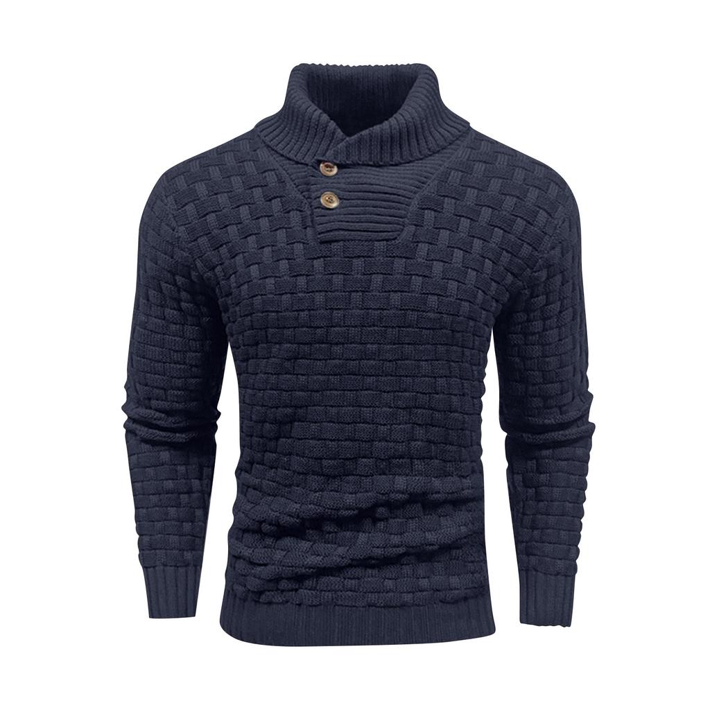 Мужской однотонный свитер-пуловер, модный свитер с круглым вырезом, облегающего кроя