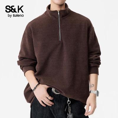 Мужская повседневная толстовка Baleno S&K с полумолнией