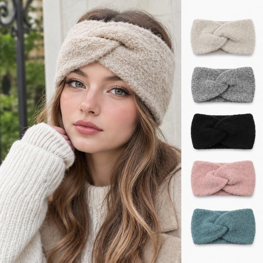 Twisted Knit Ear Warmer Headband Ear Protection Cross Hair Band Wide Knit Headband Autumn Winter