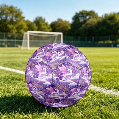 1pc Fantasy Unicorn Garden Theme Soccer Ball Football, Size 5, Lightweight PVC, Outdoor Training Soccer Ball,Gift C6559