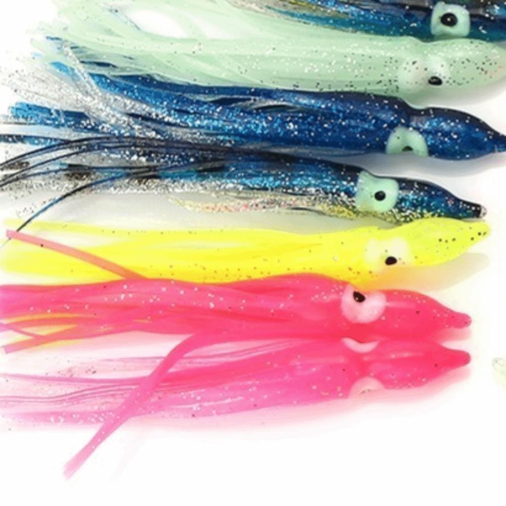 50PCS Soft Octopus Fishing Lures Mixed Color Sea Fishing Lures Saltwater Fishing