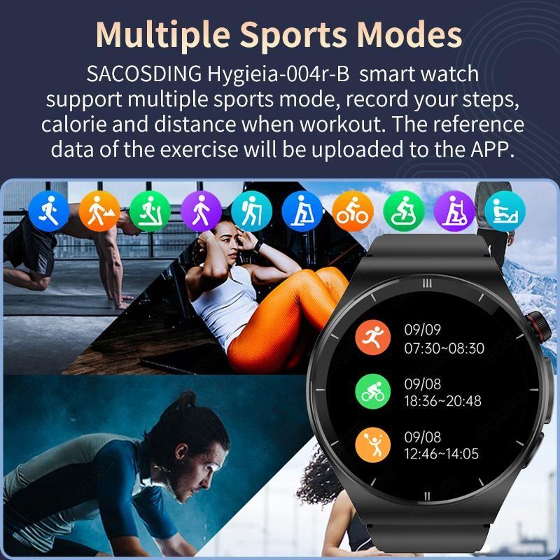 2024 Новые умные часы для мужчин ЭКГ + ППГ + ВСР Bluetooth Звонок Голосовое управление Часы артериального давления Кислород в крови Трекер здоровья SmartWatch