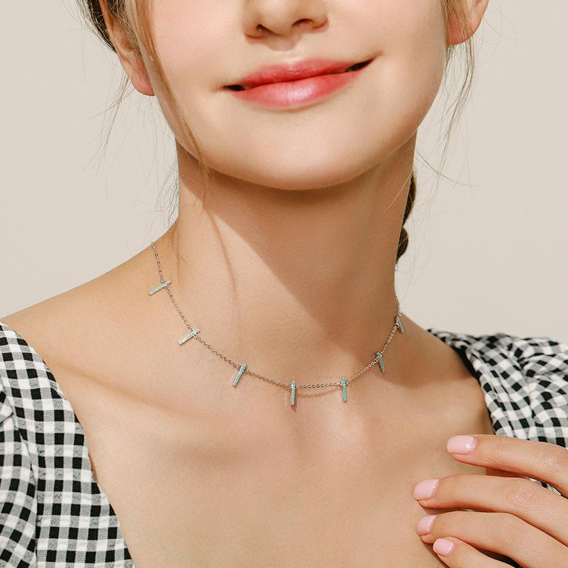 Танциз S925 стерлингового серебра Роскошное индивидуальное ожерелье с подвеской женское классическое ожерелье прилива