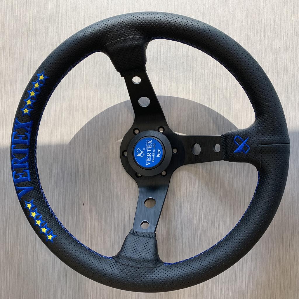 Vertex Cars Универсальный Руль Кожа Алюминиевый Сплав Вышивка Гоночный Дрифт Аксессуар Автозапчасти Игровой Руль