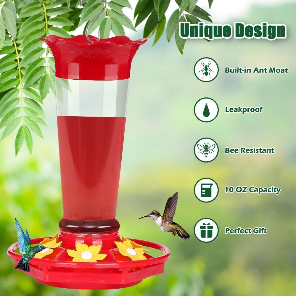 with Hook Hummingbird Feeder Suspended Bird Feeder New Red Nectar Feeder Outdoor Hanging