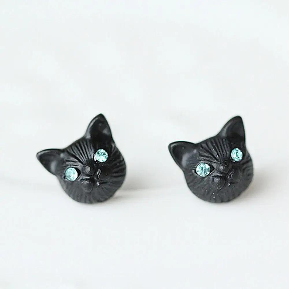1 Pair Fashion Lovely Cat Ear Studs Fashion Design Earrings 3 Colors Cat Ear Studs