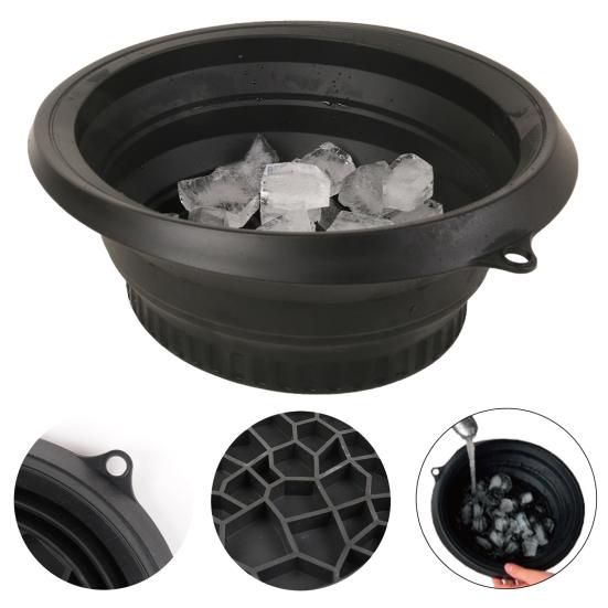 Силиконовая складная раковина для умывания со льдом, экологичная, многоразовая, эффективная для очистки, многоцелевая раковина для умывания, силиконовая чаша для ванны со льдом