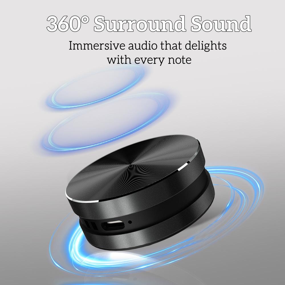 Вибрационный динамик | 360° объемный звук, Bluetooth 5.1, TWS стерео, авиационный алюминий, мощная присоска - портативная беспроводная колонка