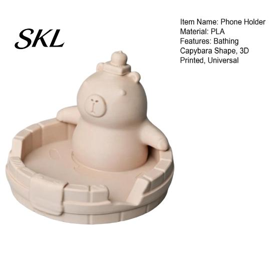 Paper Clip Holder Bathing Capybara Mobile Phone Holder, 3D Printed Animal Desk Organizer, Office Accessories Universal Cell Tablet Mount for