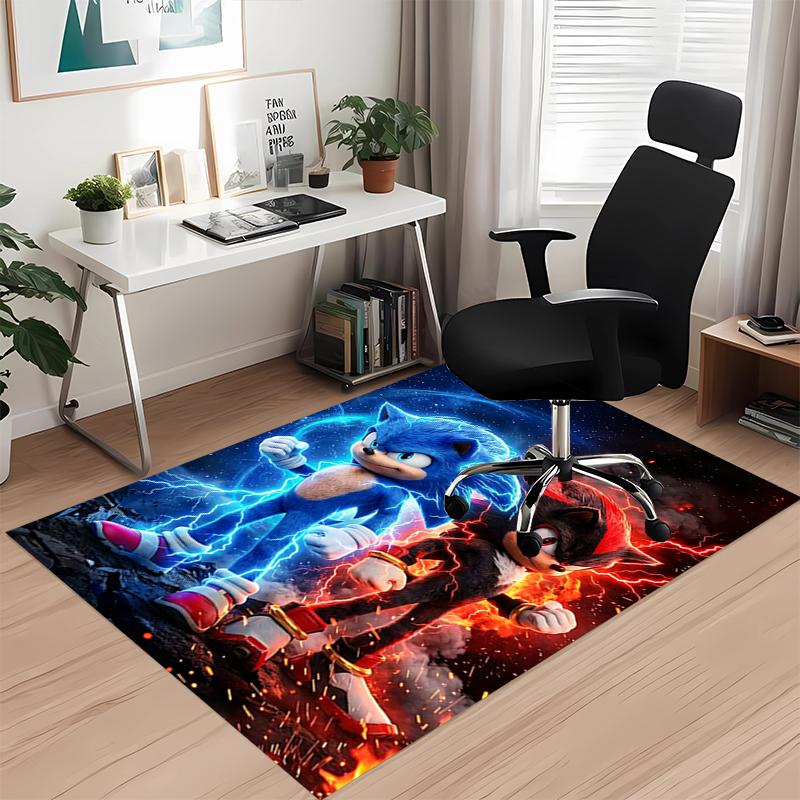 Sonic Printed Carpet, for Office Chair Living Room Bedroom Kitchen Room Decor Gifts.