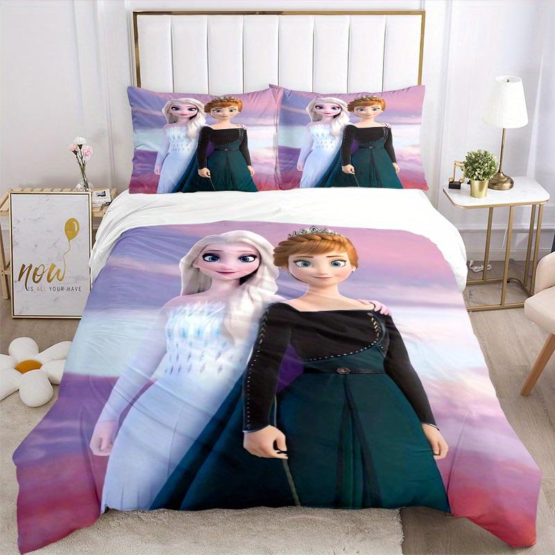 3pcs Elsa & Anna Frozen II Princess Print Cover Set Ultra Soft, Breathable, and Comfortable Bedding with Stylish Design for Bedroom and Guest Roo