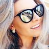 Модные овальные полуметаллические солнцезащитные очки для женщин - 4171 Стиль интернет-знаменитости